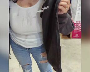 Another blowjob in public store with a facial and cum walk!!