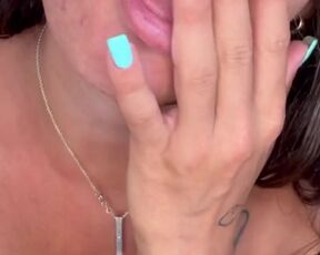 Naughty Girl Playing With A Milky Condom And Her Body????