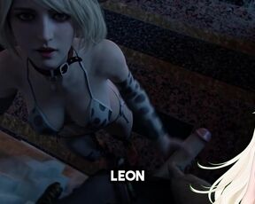 Resident Evil Ashley takes care of Leon’s monster dick | Horny Vtuber React